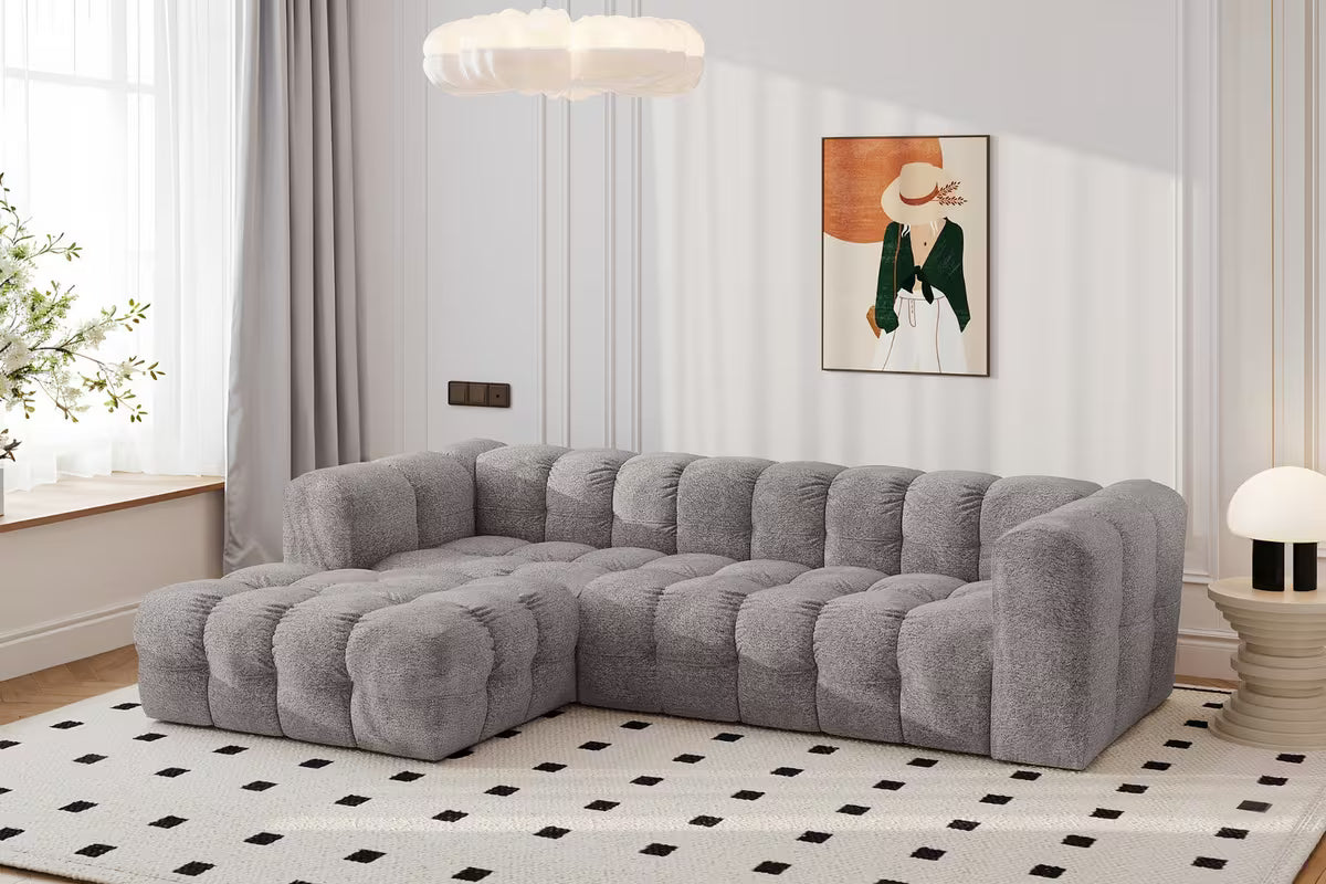 Ecksofa Balio (links) in Bouclé, 280 cm Breite