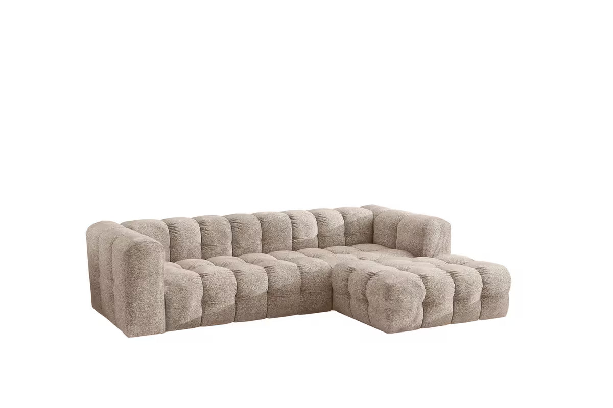 Ecksofa Balio (rechts) in Bouclé, 280 cm Breite