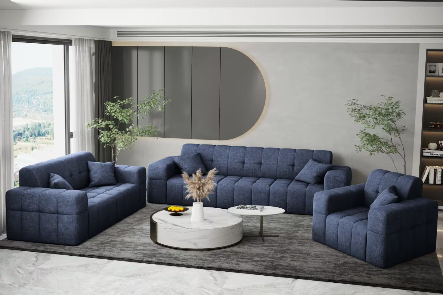 Sofa Set Nimes 3-2-1 #Variant_Dunkelblau