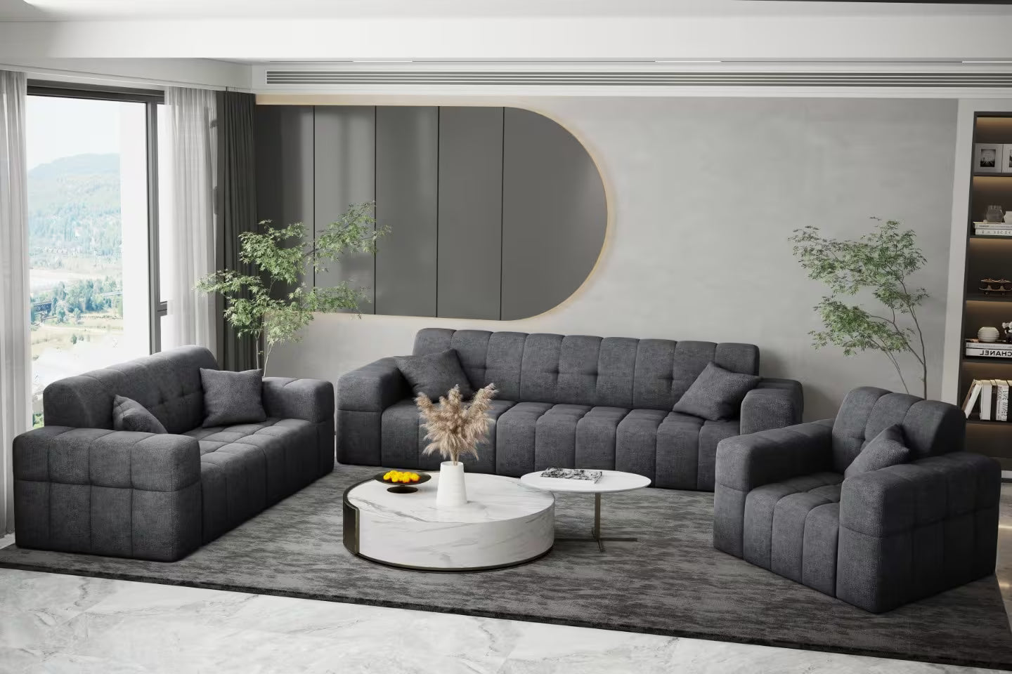 Sofa Set Nimes 3-2-1 #Variant_Dunkelgrau
