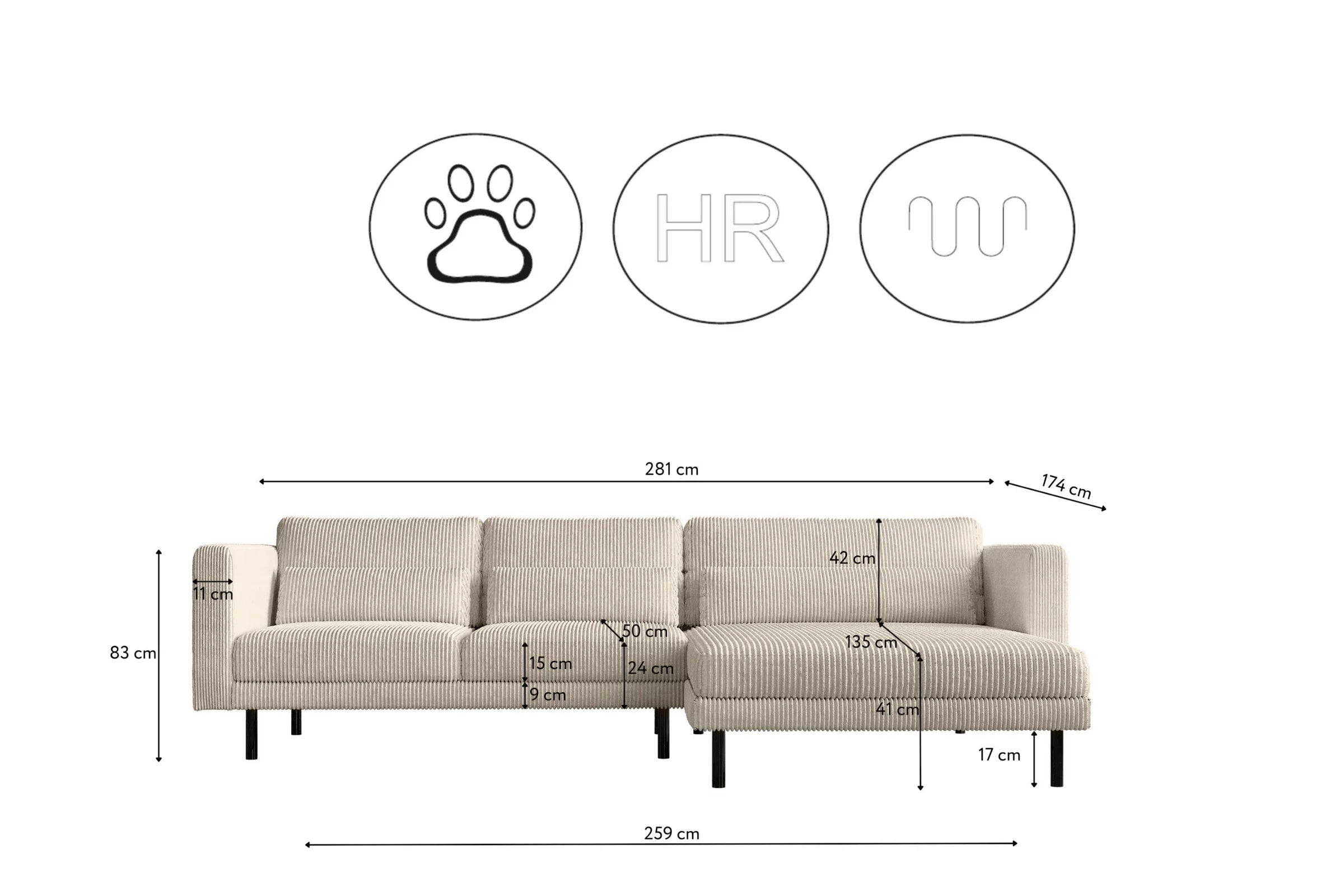 Dani Ecksofa #Variant_Beige-Rechts