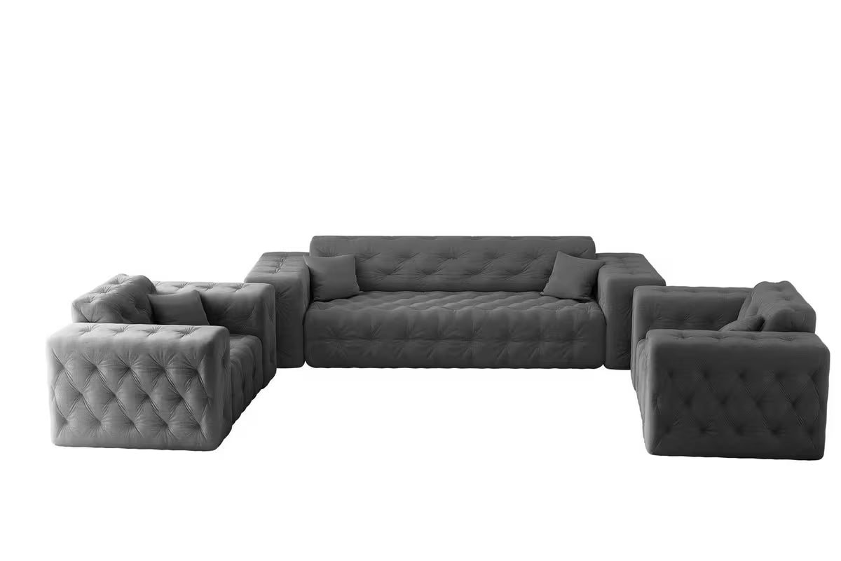 Sofa Set Modest 3-1-1 in Struktur, 251 cm Breite