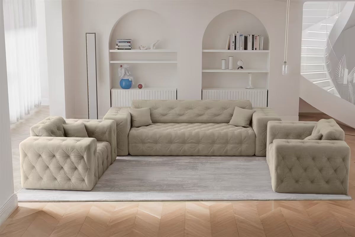 Sofa Set Modest 3-1-1 in Struktur, 251 cm Breite