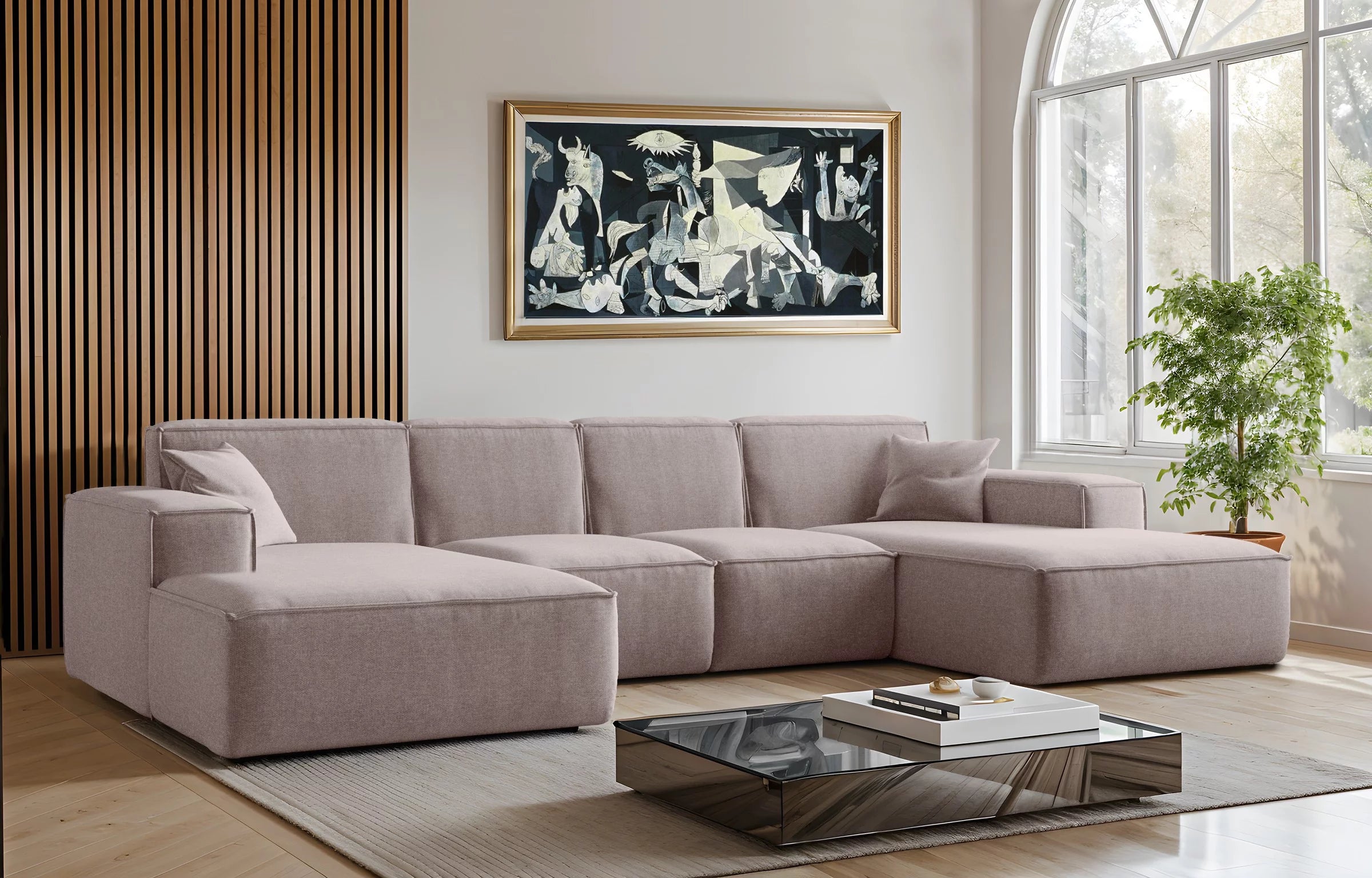 Sofa Wohnlandschaft Siena in Struktur, 344 cm Breite