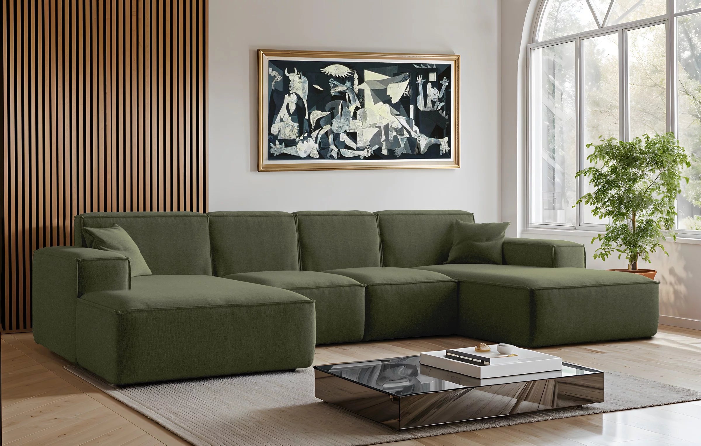 Sofa Wohnlandschaft Siena in Struktur, 344 cm Breite