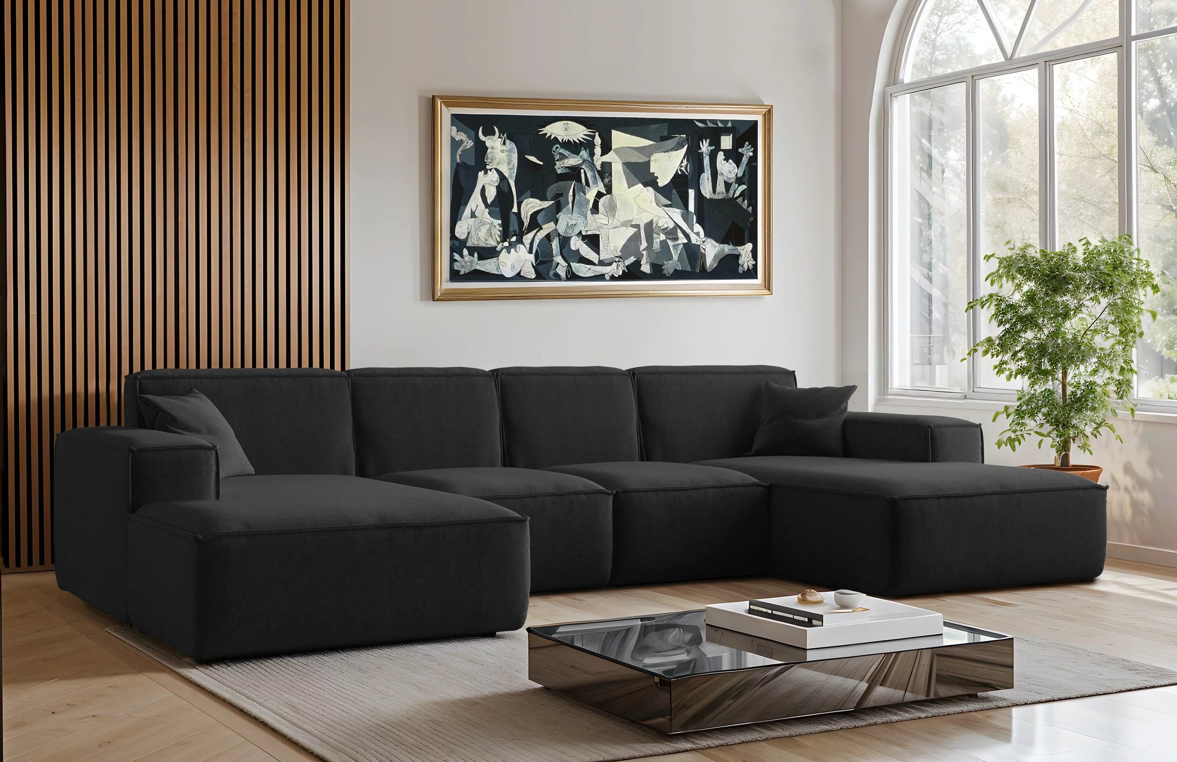 Sofa Wohnlandschaft Siena in Struktur, 344 cm Breite