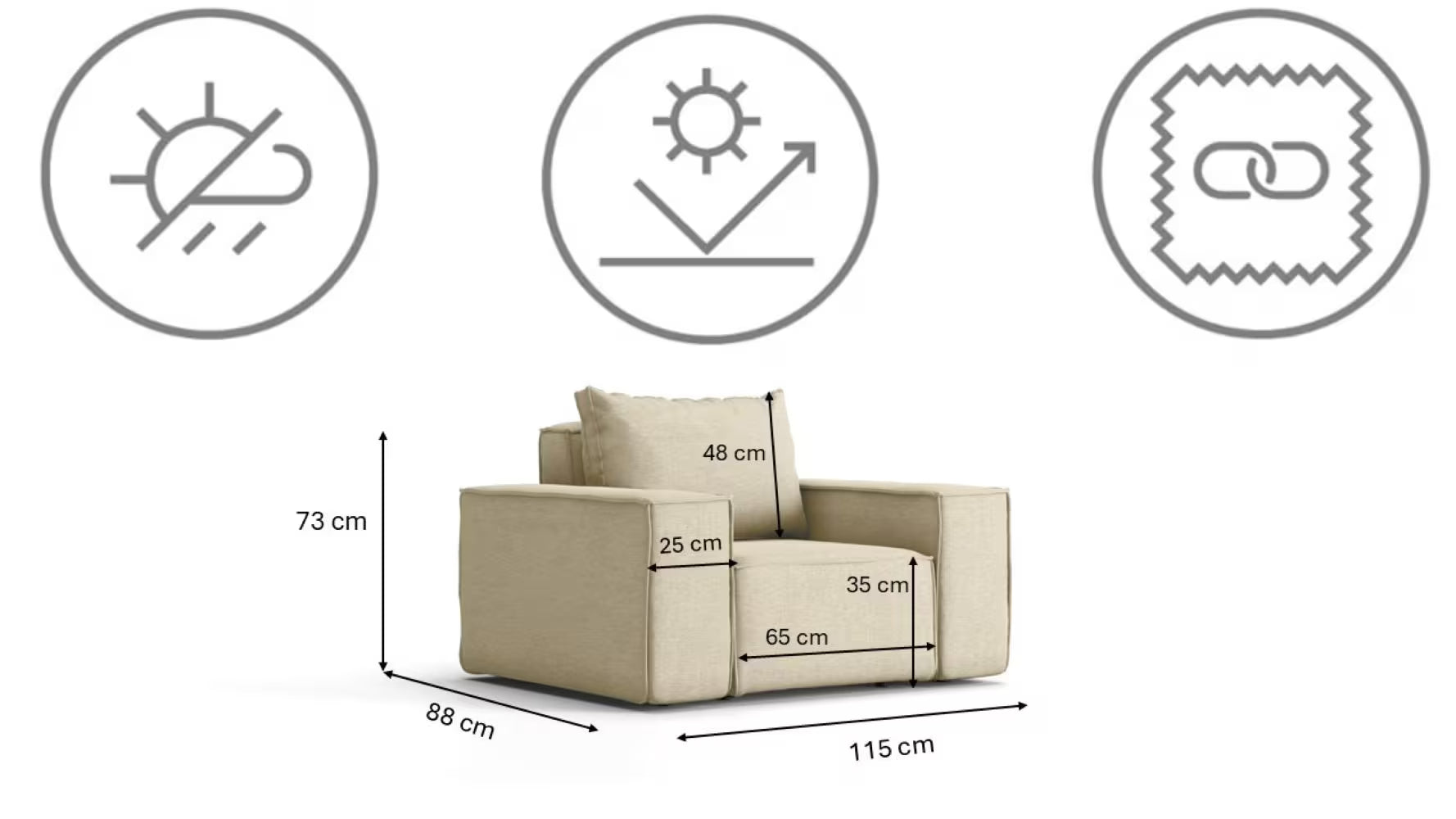 Sofa Set Lea 3-2-1, 245 cm Breite