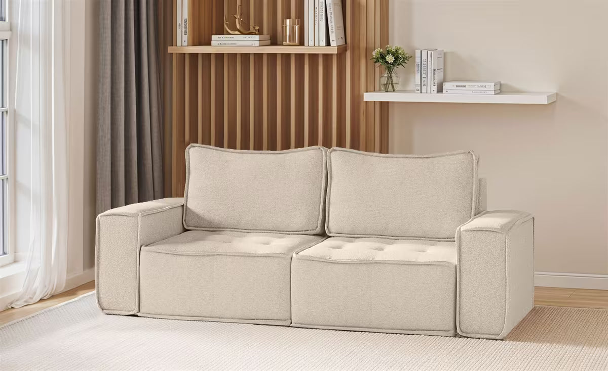 Boho Sofa in Struktur, 212 cm Breite