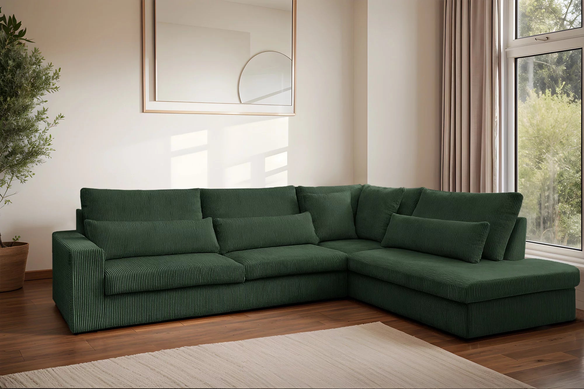 Ecksofa Sven (re) in Cord, 315 cm Breite