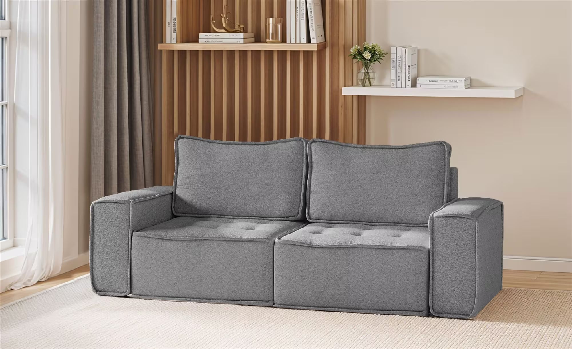 Boho Sofa in Struktur, 212 cm Breite