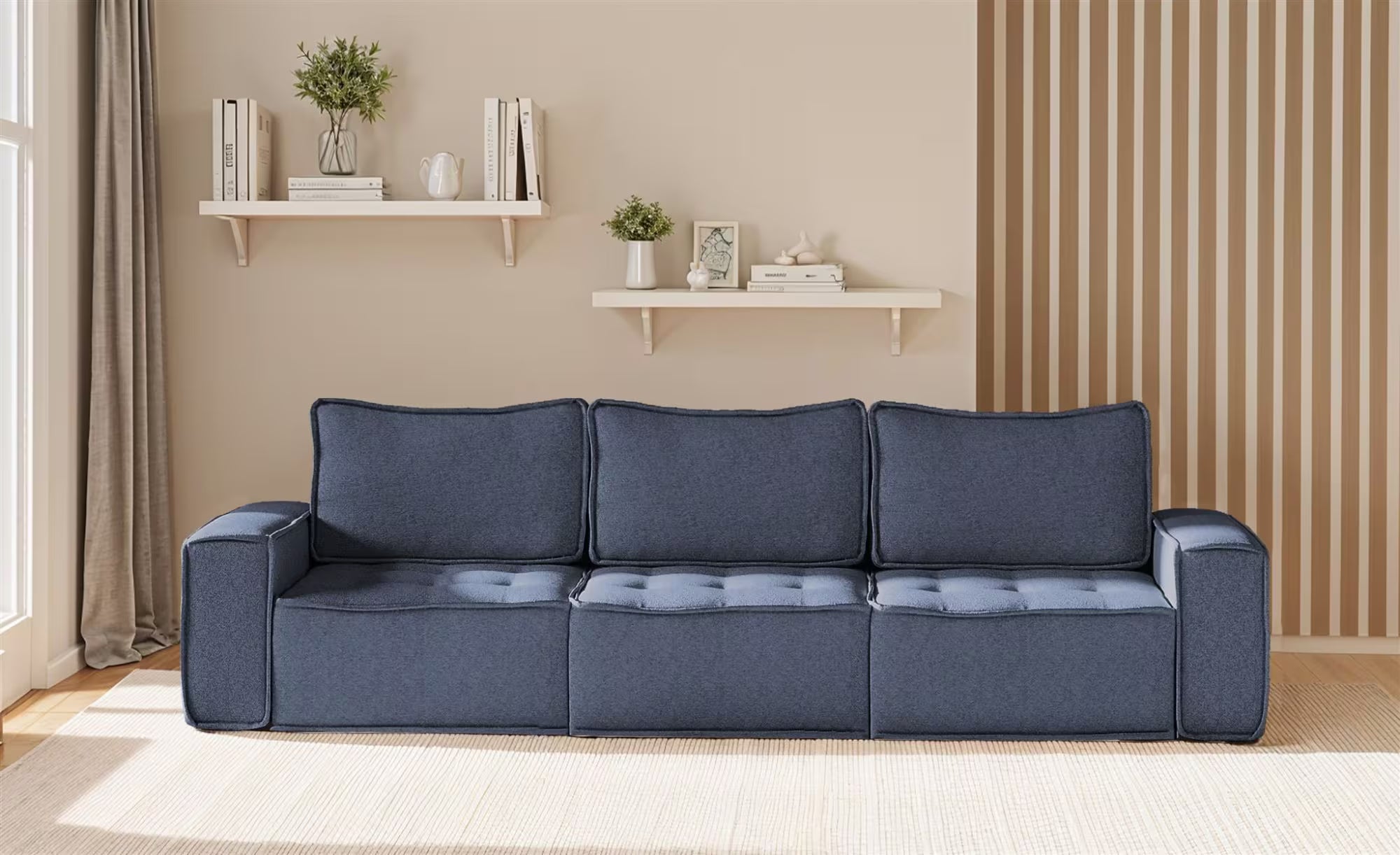 Boho Sofa in Struktur, 292 cm Breite