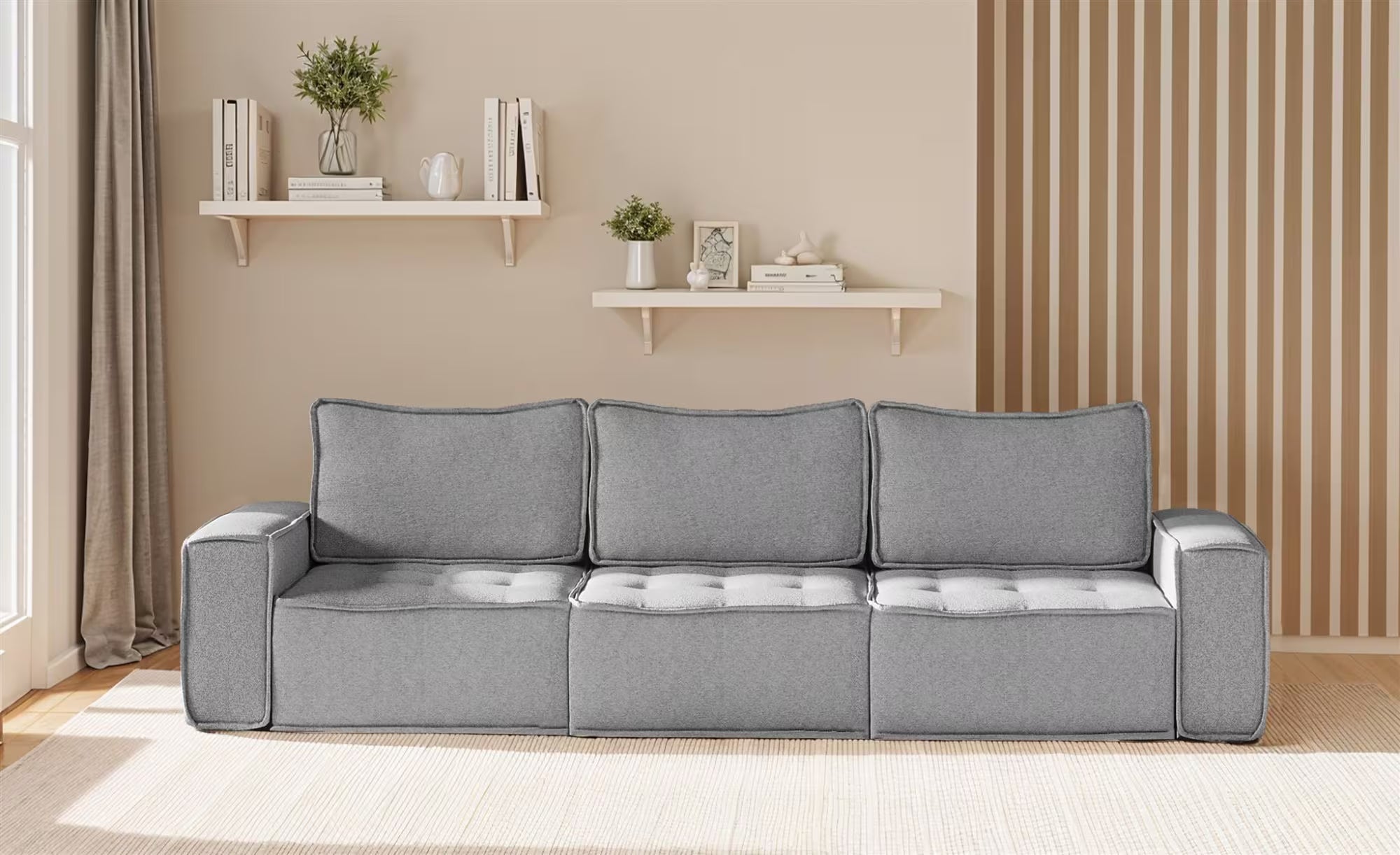 Boho Sofa in Struktur, 292 cm Breite
