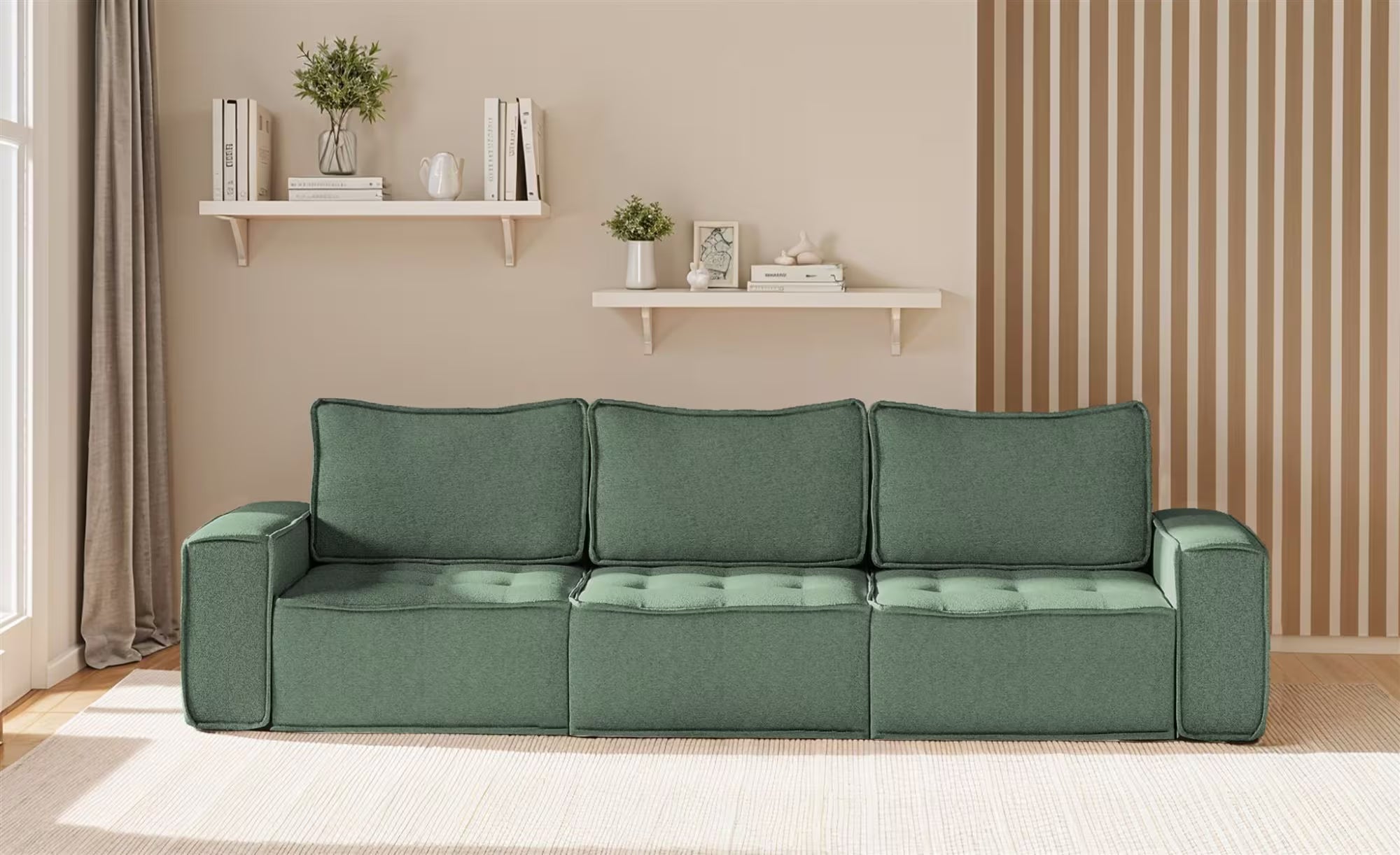 Boho Sofa in Struktur, 292 cm Breite