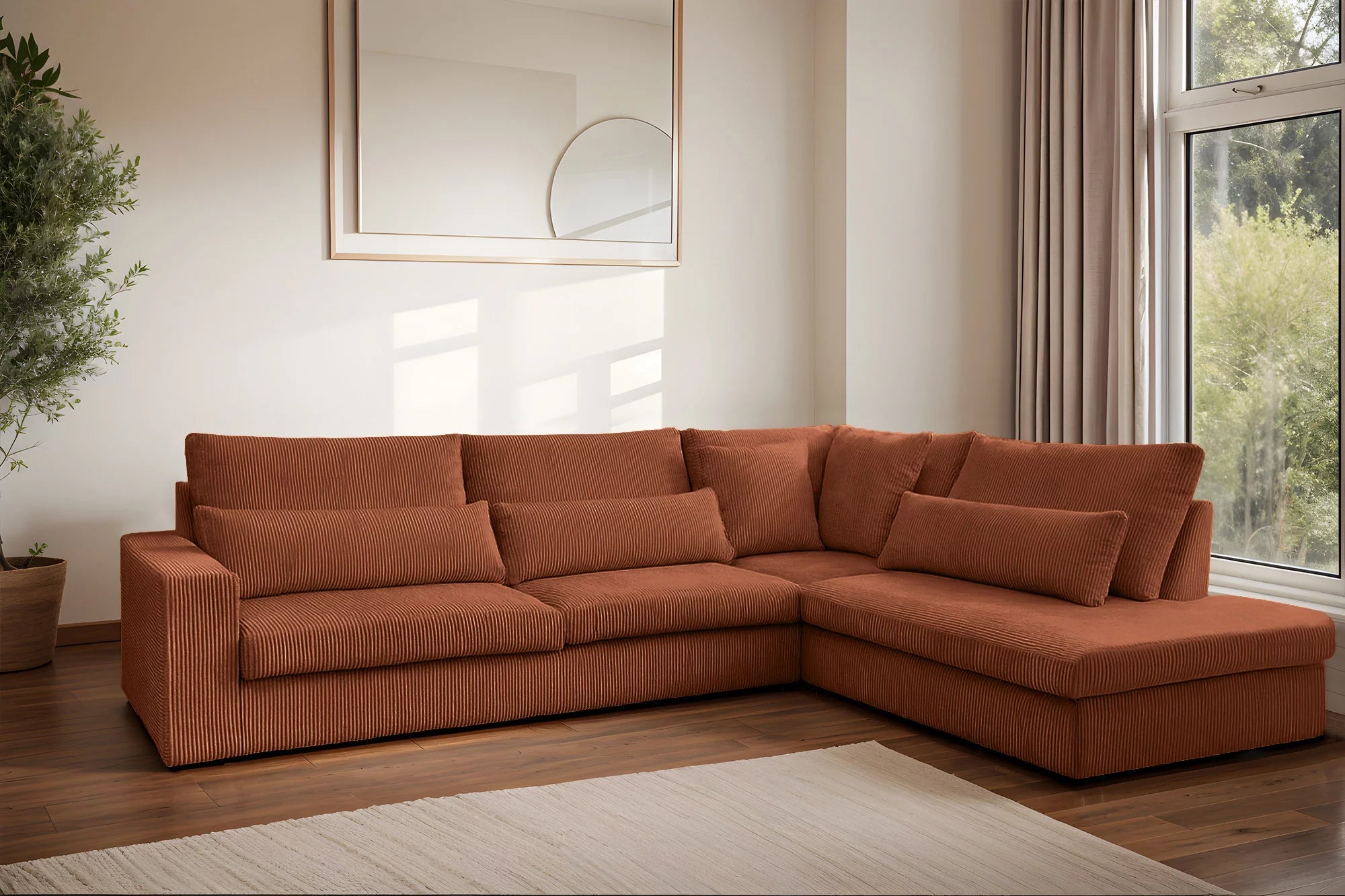 Ecksofa Sven (re) in Cord, 315 cm Breite