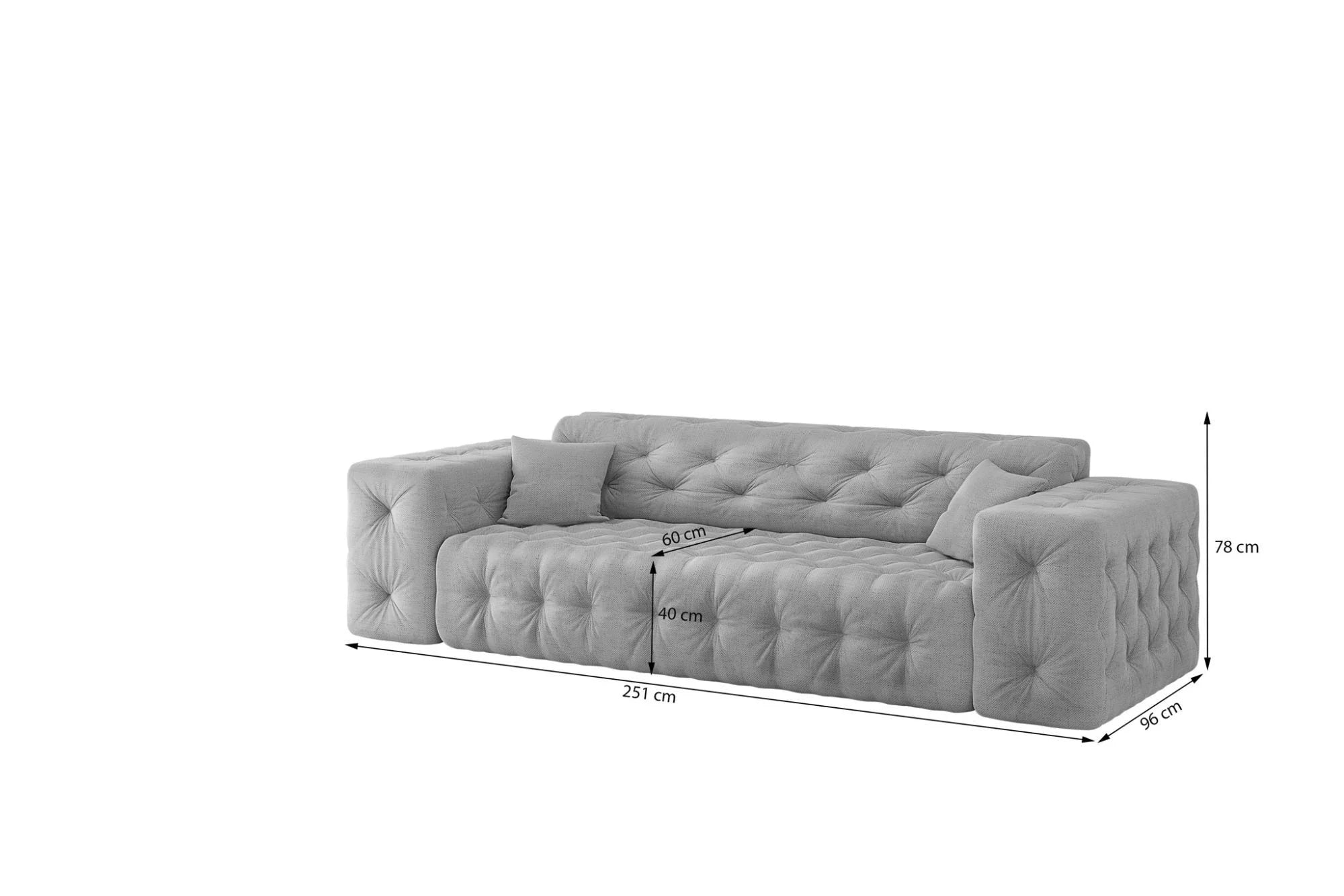 Sofa Set Modest 3-1-1 in Struktur, 251 cm Breite