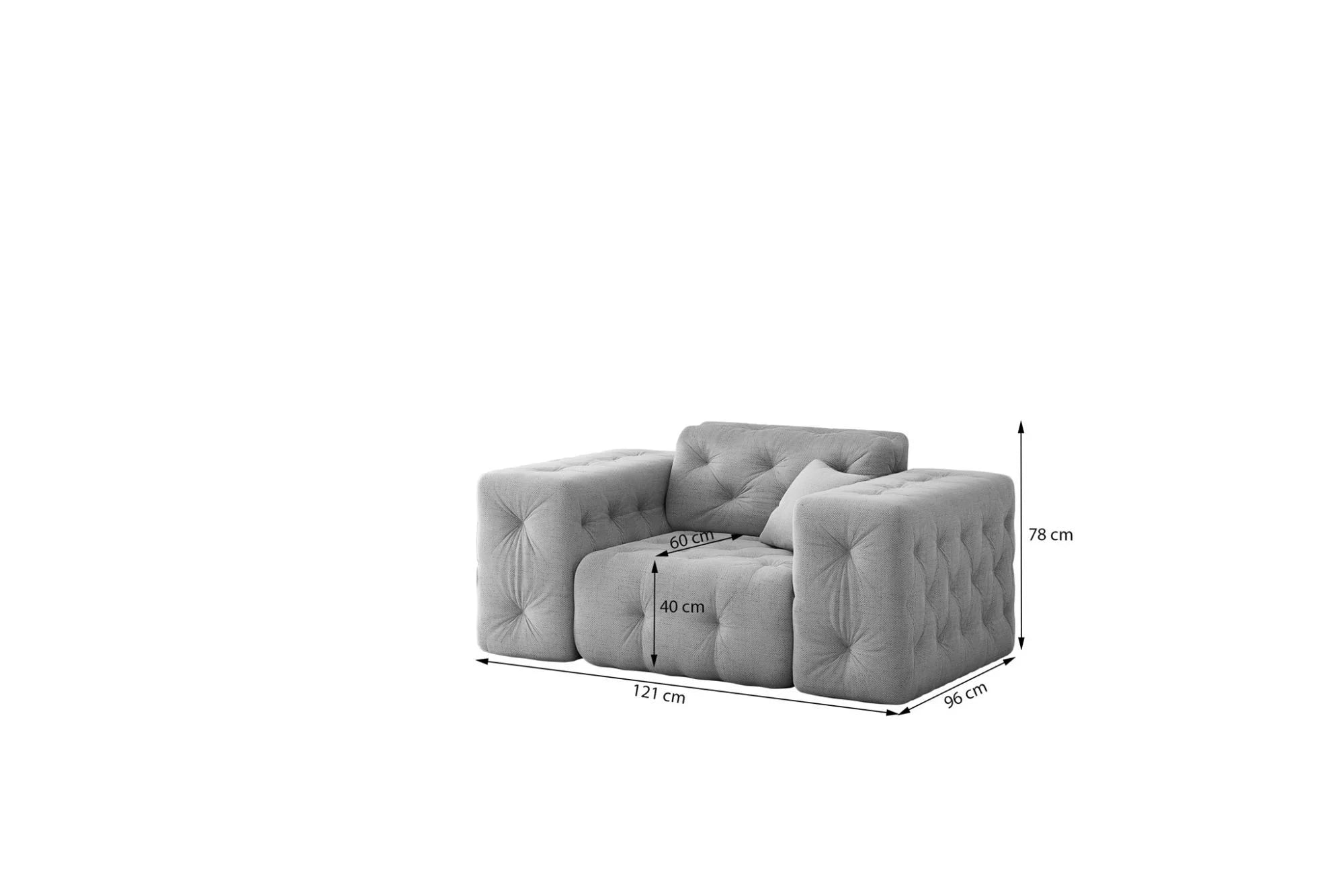 Sofa Set Modest 3-1-1 in Struktur, 251 cm Breite