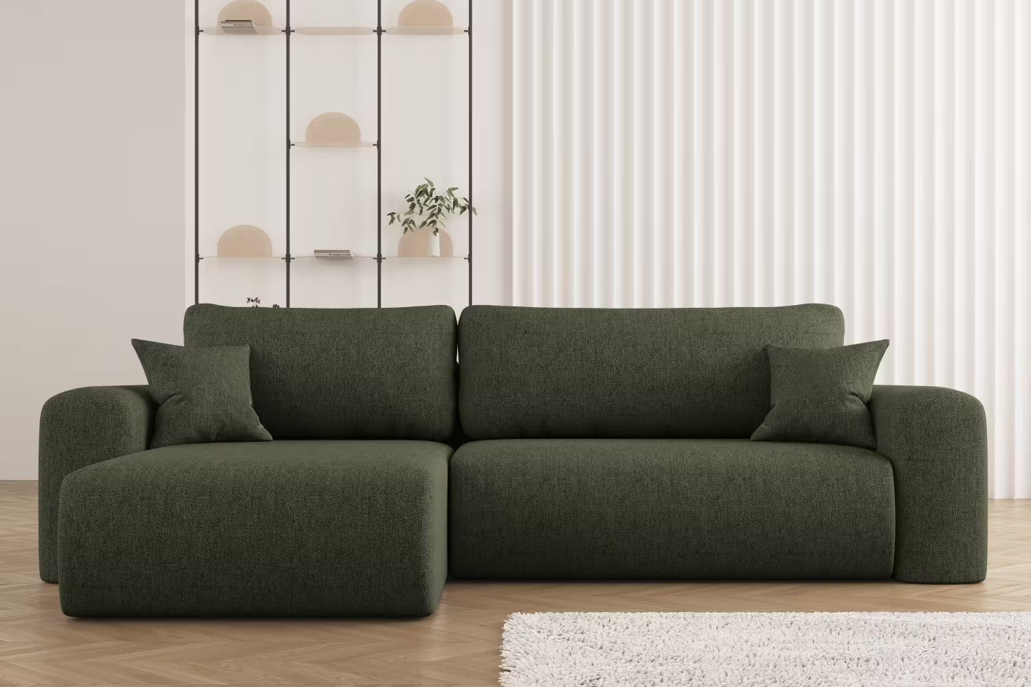 Ecksofa Capri #Variant_Dunkelgrün-Links