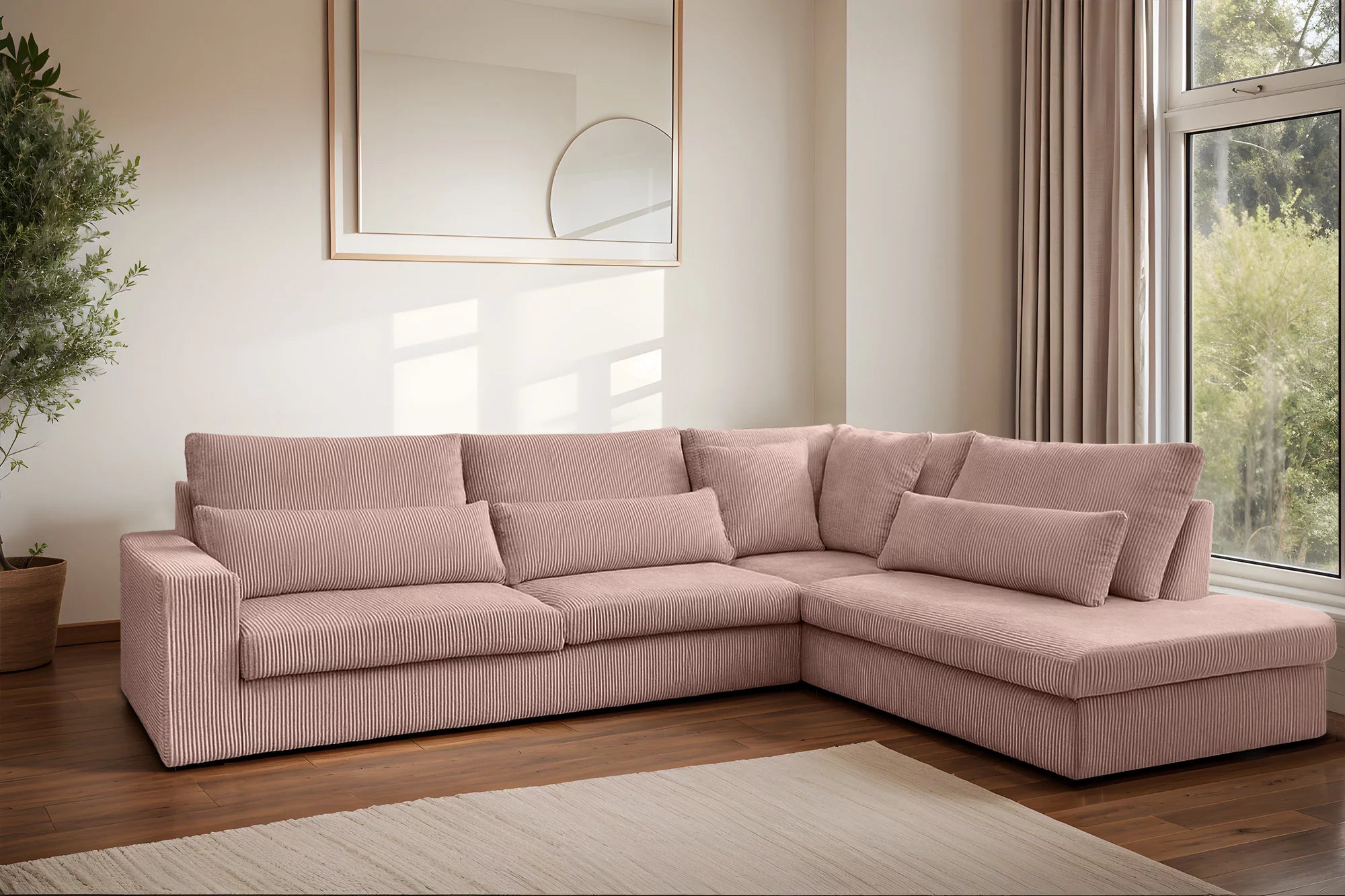 Ecksofa Sven (re) in Cord, 315 cm Breite