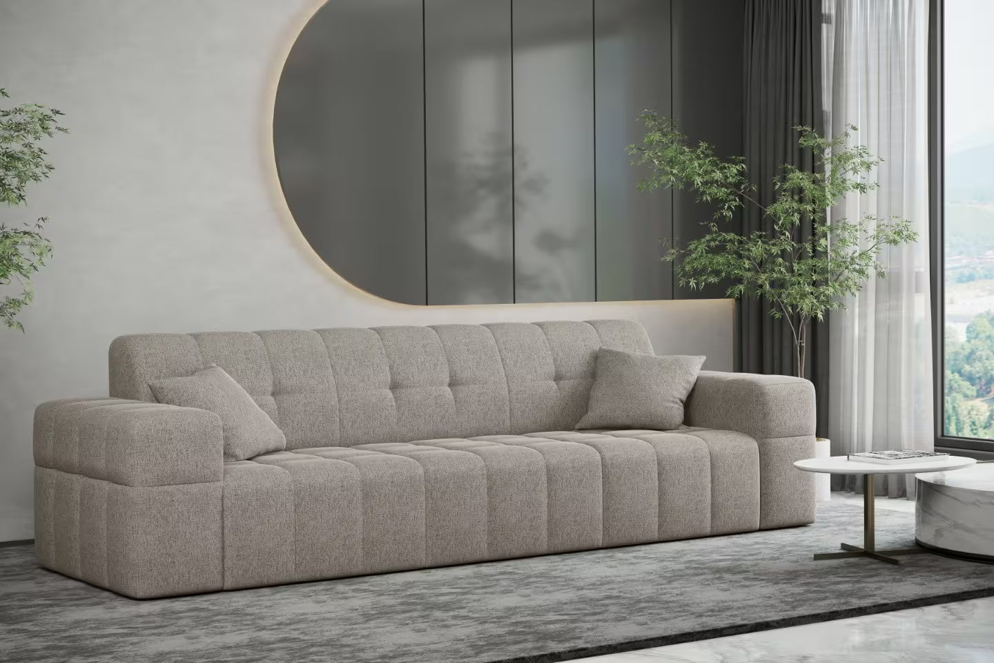 Sofa Nimes in Struktur, 245 cm Breite