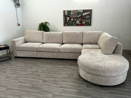 XXL Ecksofa L - Form in Teddy Creme / Beige - POLSTEROASE