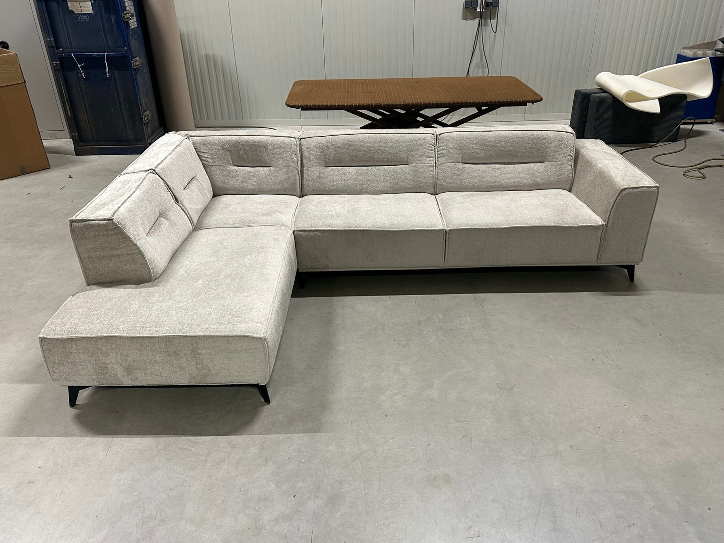 Ecksofa L-Form in Bouclé Naturton