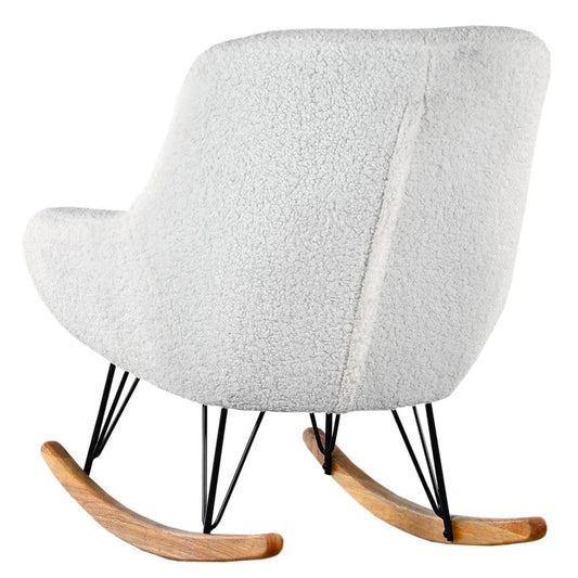 Schaukelsessel / Schaukelstuhl / Sessel in Boucle mit Kufenfuß - POLSTEROASE