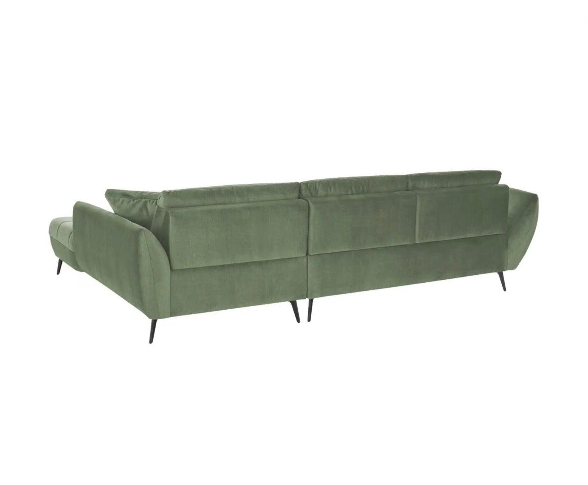 Ecksofa in Samt Grün