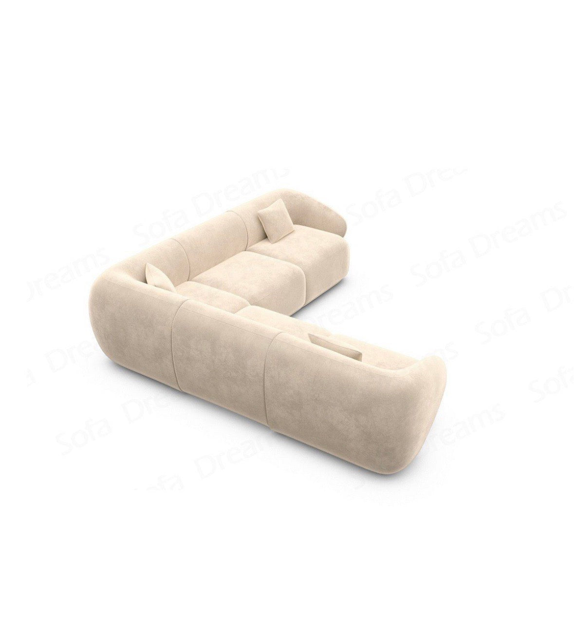 Ecksofa in Samt Beige, 250 cm Breite | PolsterOase