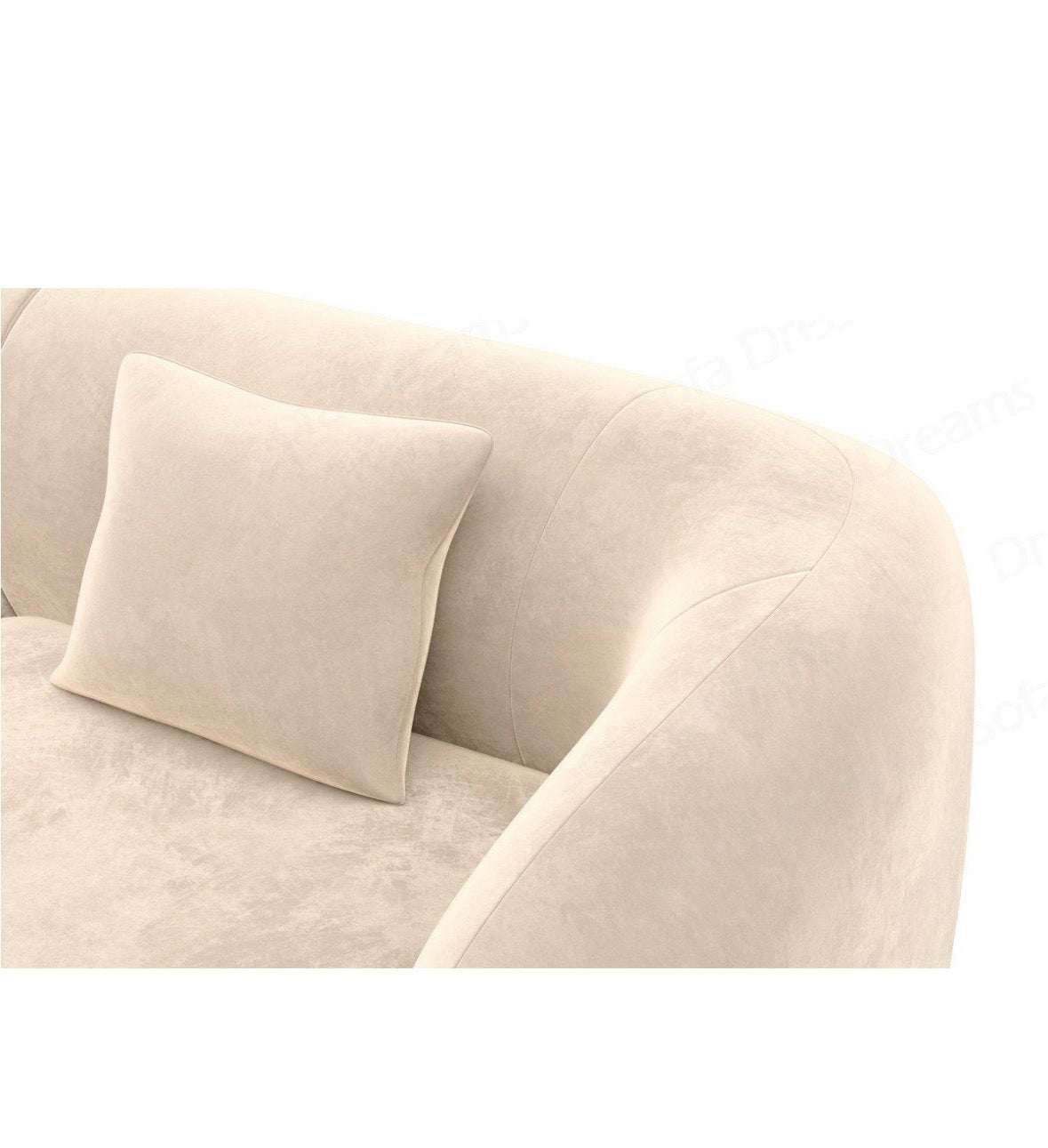 Ecksofa in Samt Beige, 250 cm Breite | PolsterOase