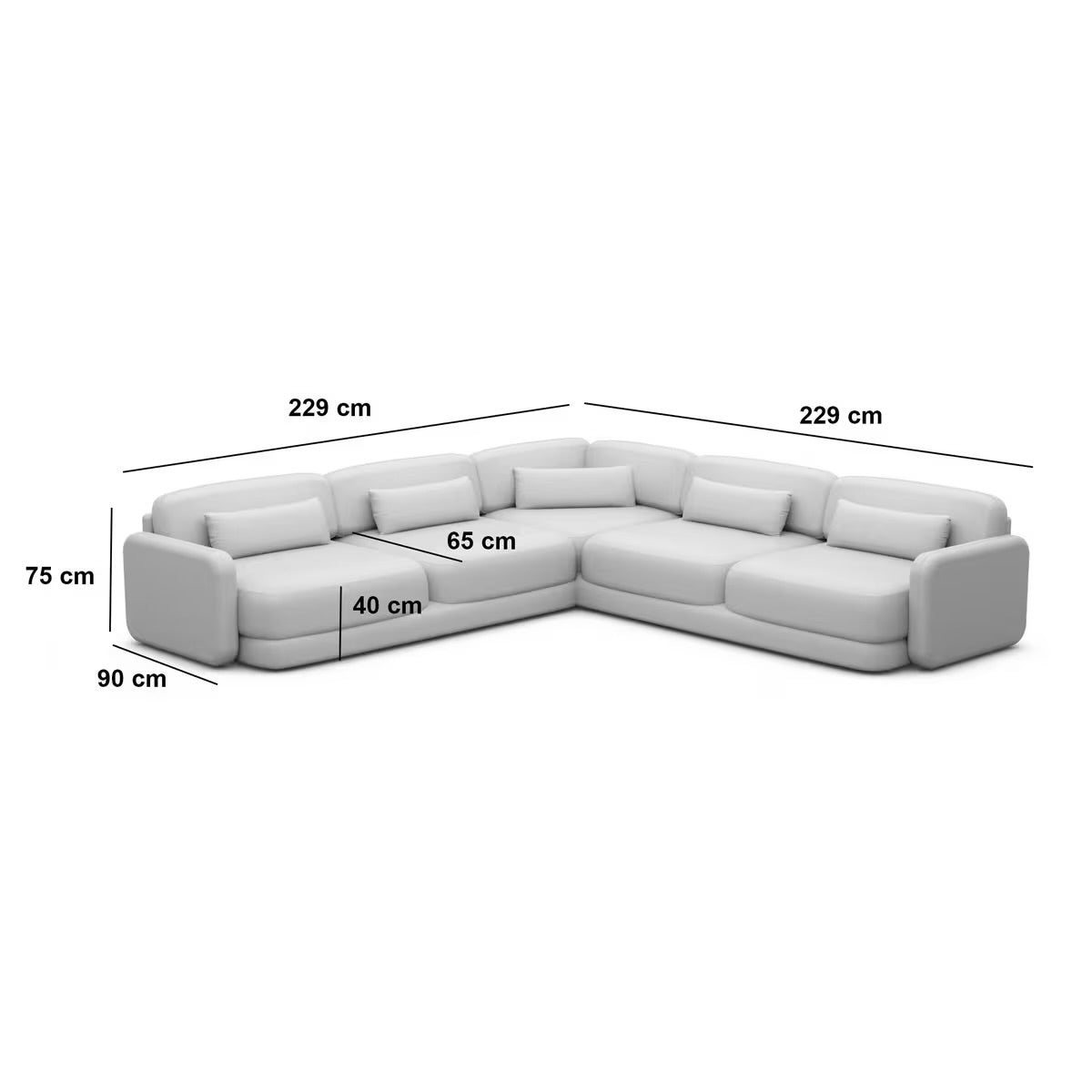 Ecksofa in Samt Rot, 229 cm Breite | PolsterOase