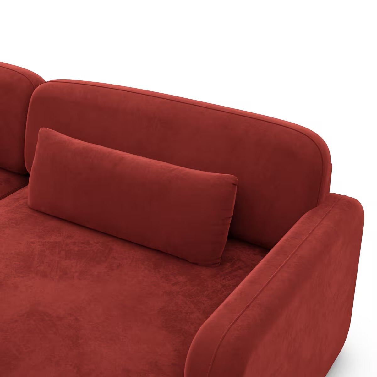 Ecksofa in Samt Rot, 229 cm Breite | PolsterOase
