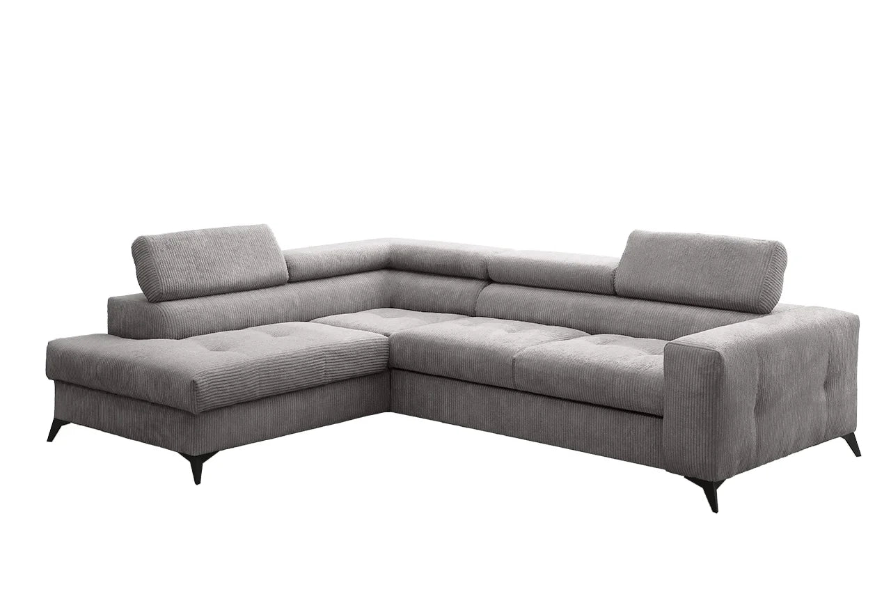 Ecksofa Anafi in Cord, 271 cm Breite #Variant_Dunkelgrau-Links