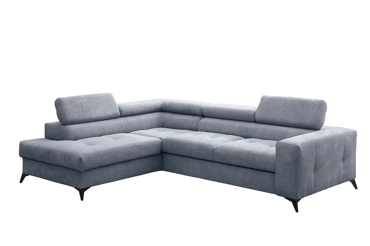 Ecksofa Anafi in Cord, 271 cm Breite #Variant_Himmelblau-Links