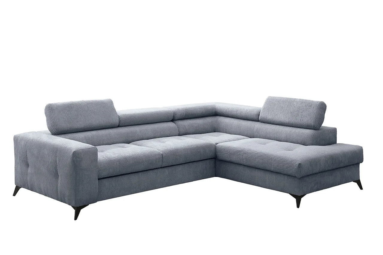 Ecksofa Anafi in Cord, 271 cm Breite #Variant_Himmelblau-Rechts