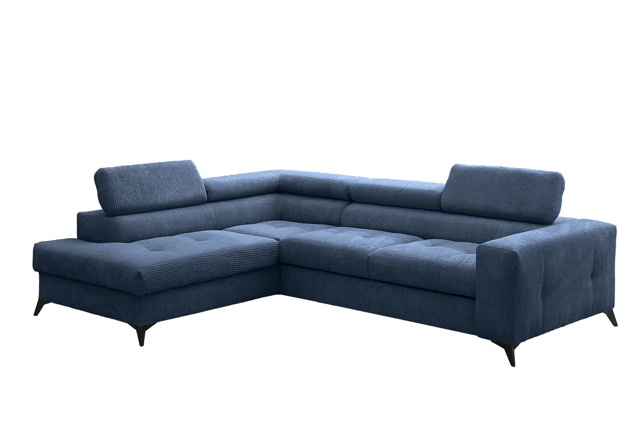 Ecksofa Anafi in Cord, 271 cm Breite #Variant_Marineblau-Links
