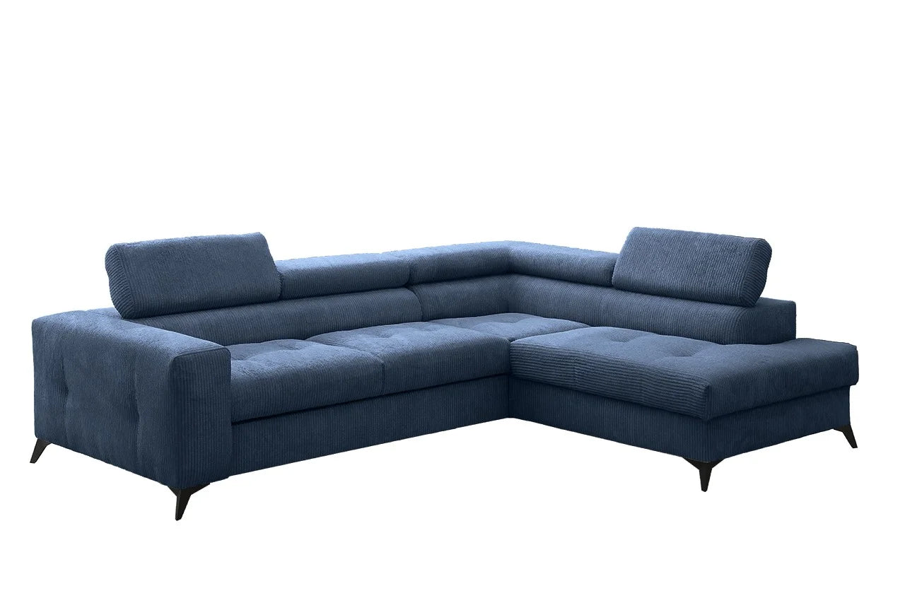 Ecksofa Anafi in Cord, 271 cm Breite #Variant_Marineblau-Rechts