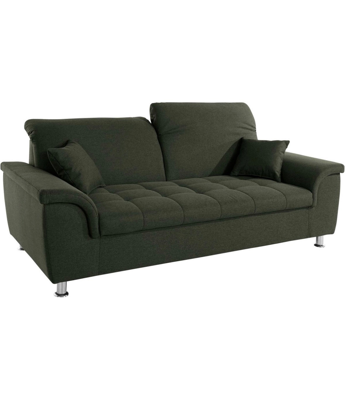 2,5 Sitzer / Sofa mit Kopfstützenverstellung in Webstoff Grün - POLSTEROASE