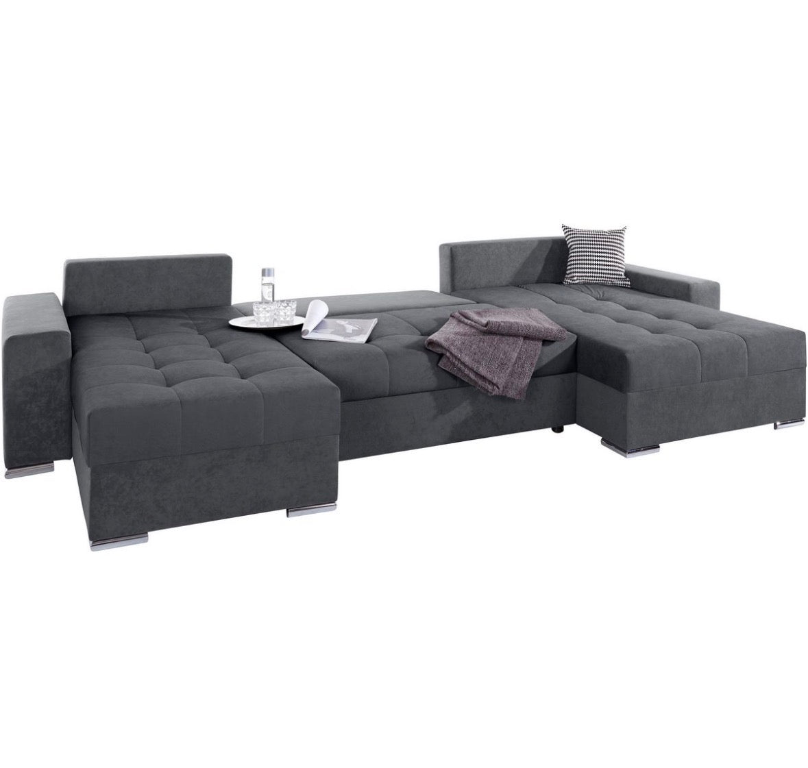 Wohnlandschaft in Microfaser, 333cm Breite | PolsterOase