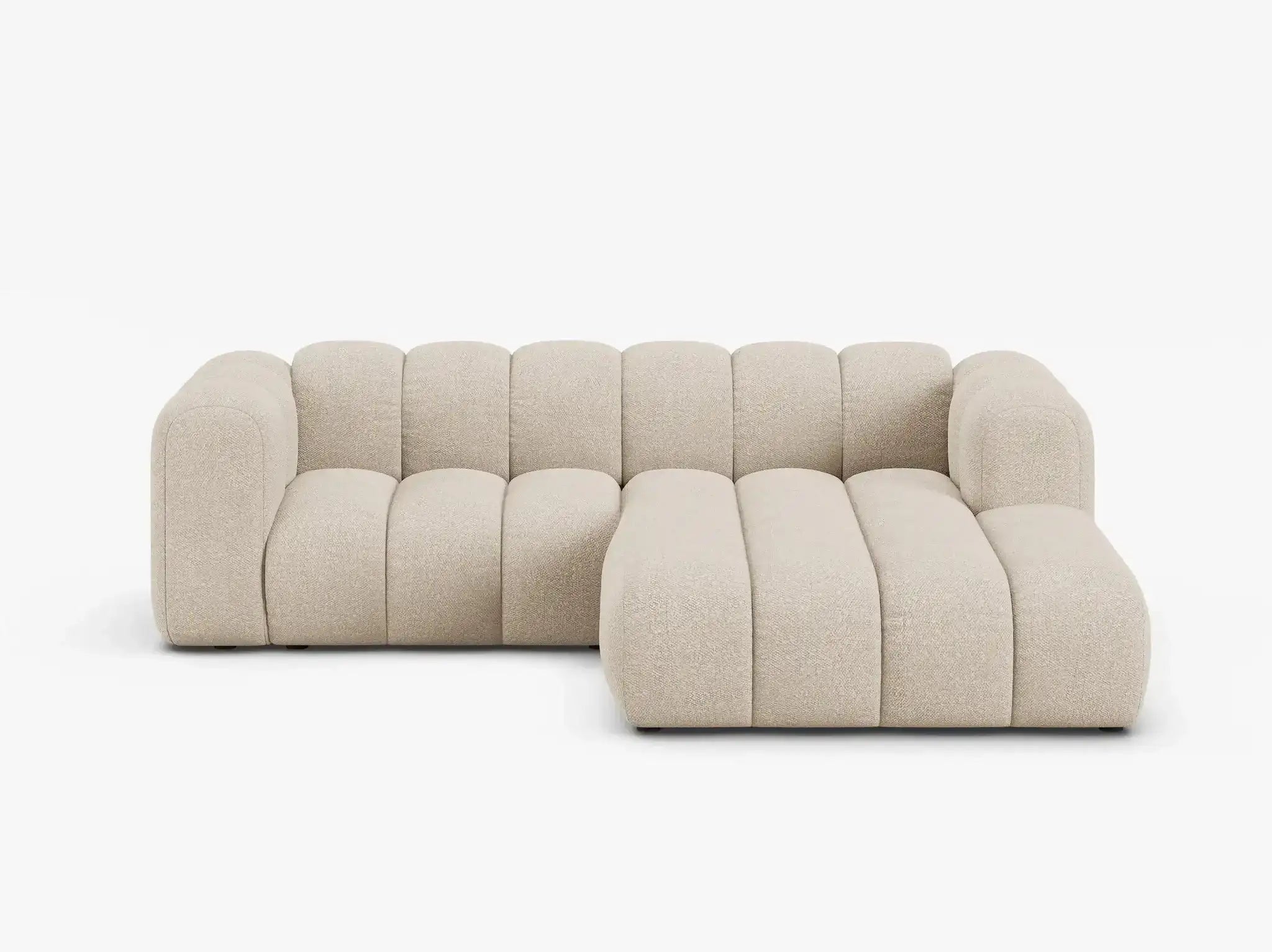 Grandé Ecksofa (rechts) in Bouclé, 230 cm Breite - Modulsofa