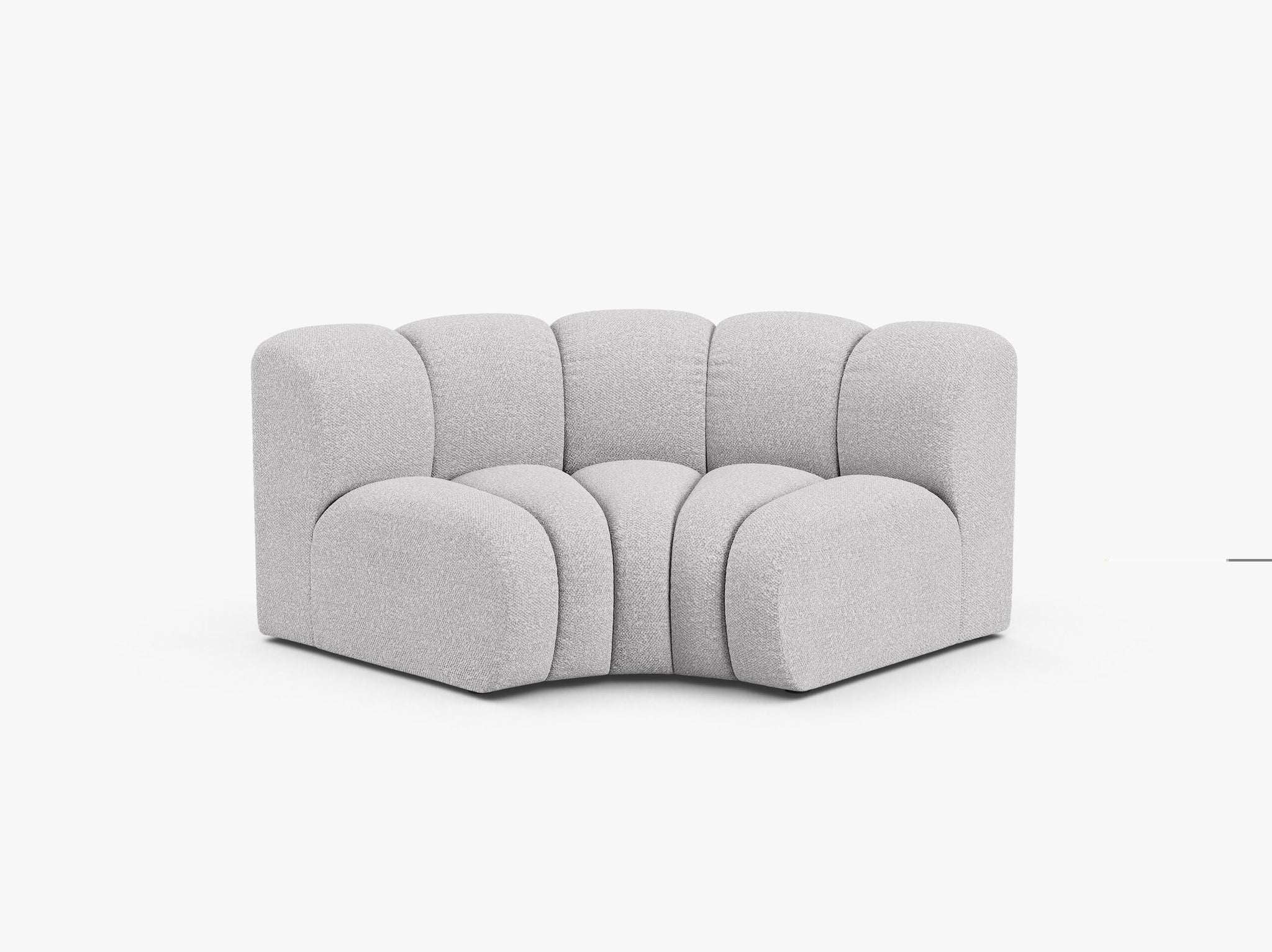 Grandé Eckmodul (rund) in Bouclé, 185 cm Breite - Modulsofa-2