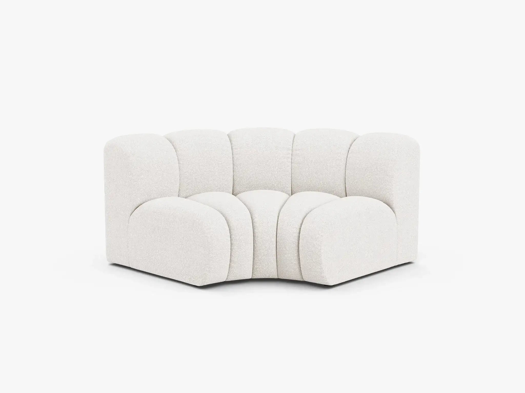 Grandé Eckmodul (rund) in Bouclé, 185 cm Breite - Modulsofa-3