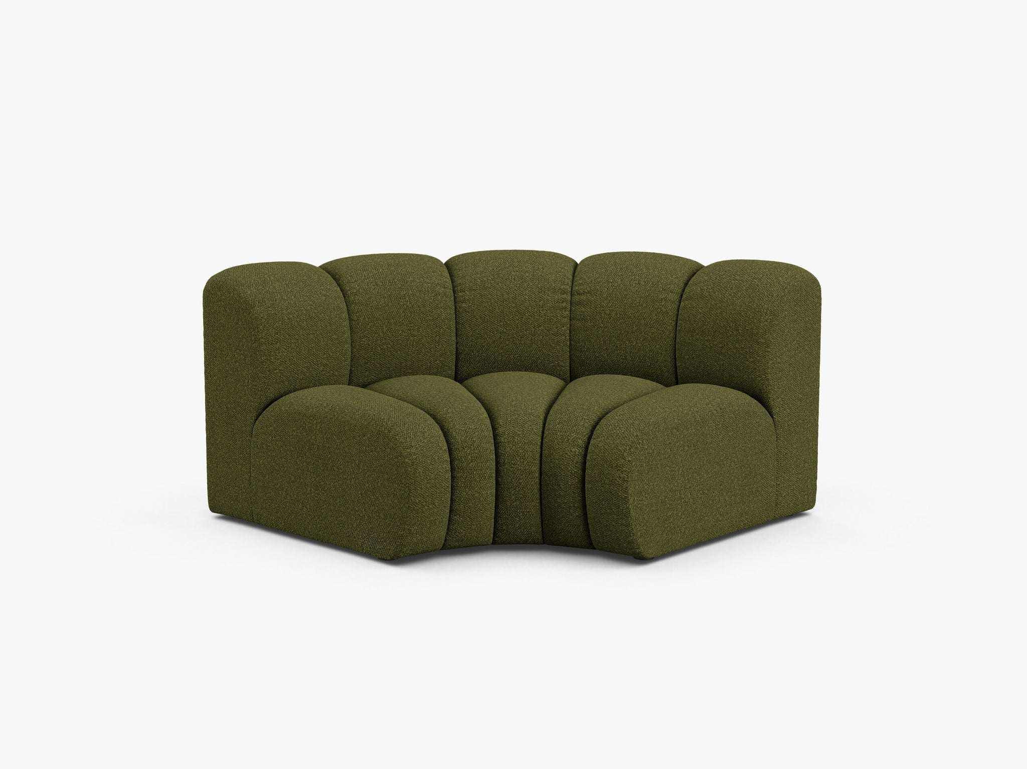 Grandé Eckmodul (rund) in Bouclé, 185 cm Breite - Modulsofa-4