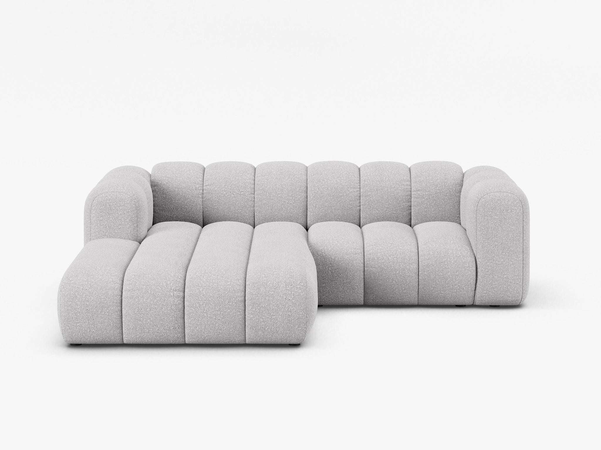 Grandé Ecksofa (links) in Bouclé, 230 cm Breite - Modulsofa-2