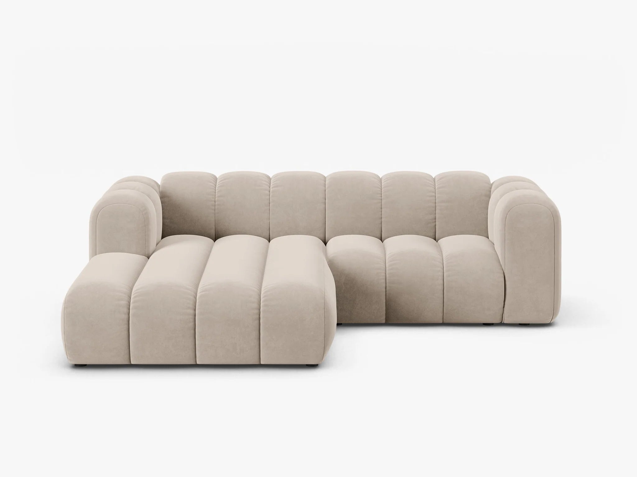 Grandé Ecksofa (links) in Samt, 230 cm Breite - Modulsofa