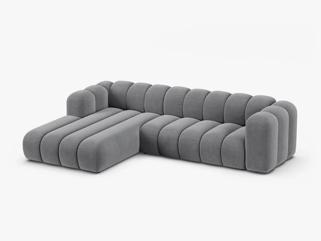 Grandé Ecksofa in Samt #Variant_Grau