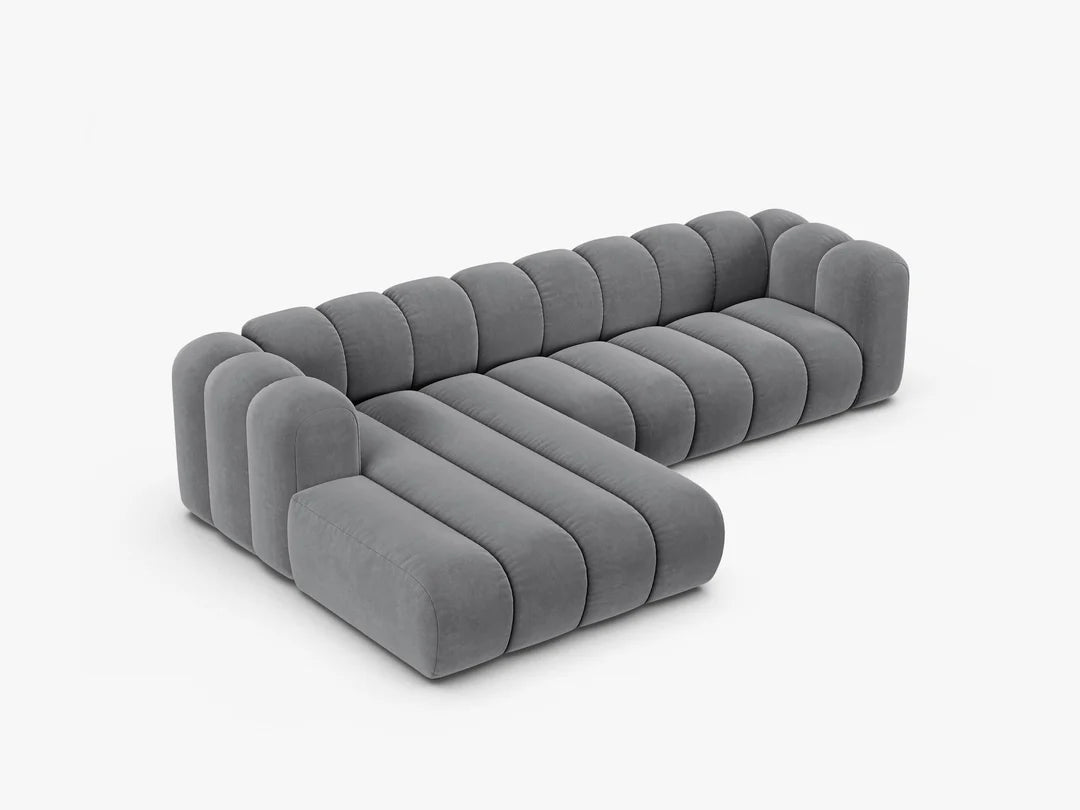 Grandé Ecksofa in Samt #Variant_Grau