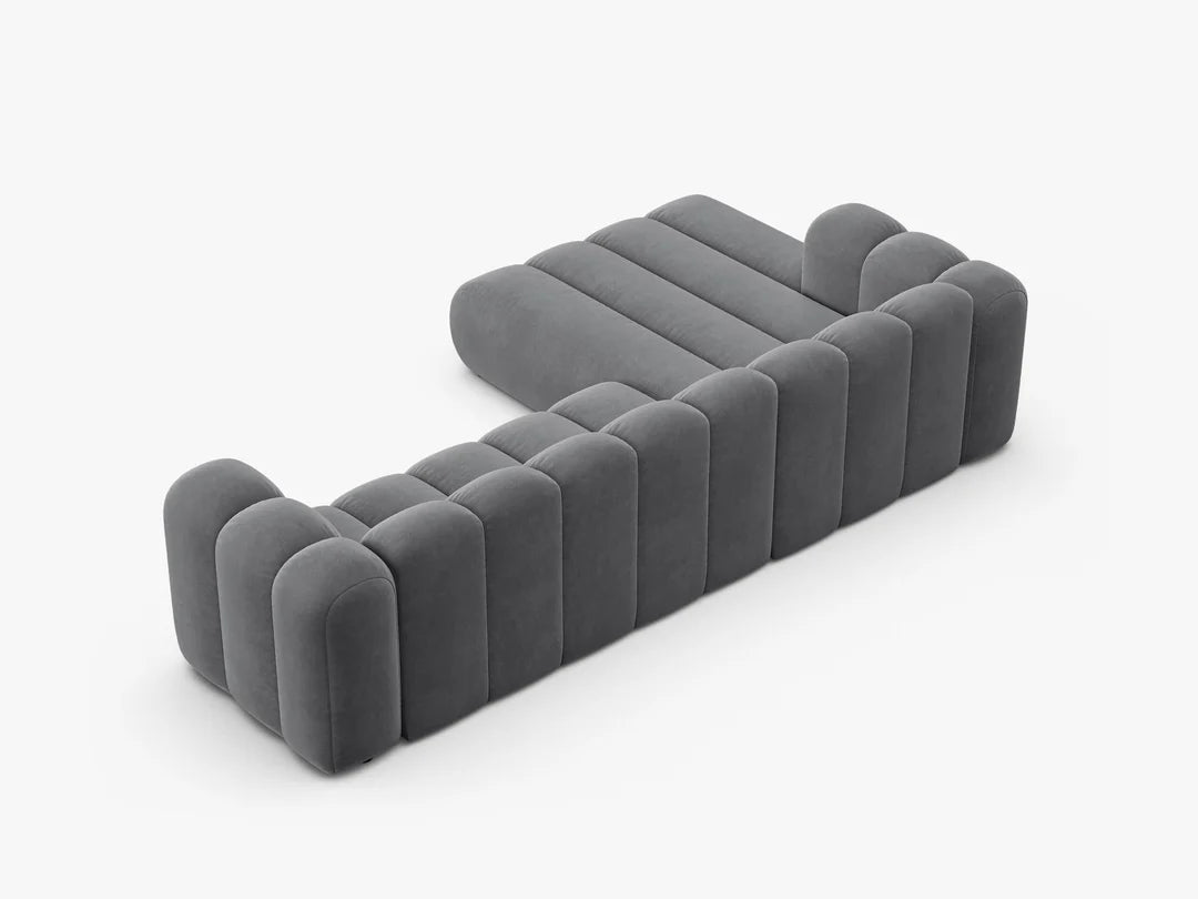Grandé Ecksofa in Samt #Variant_Grau