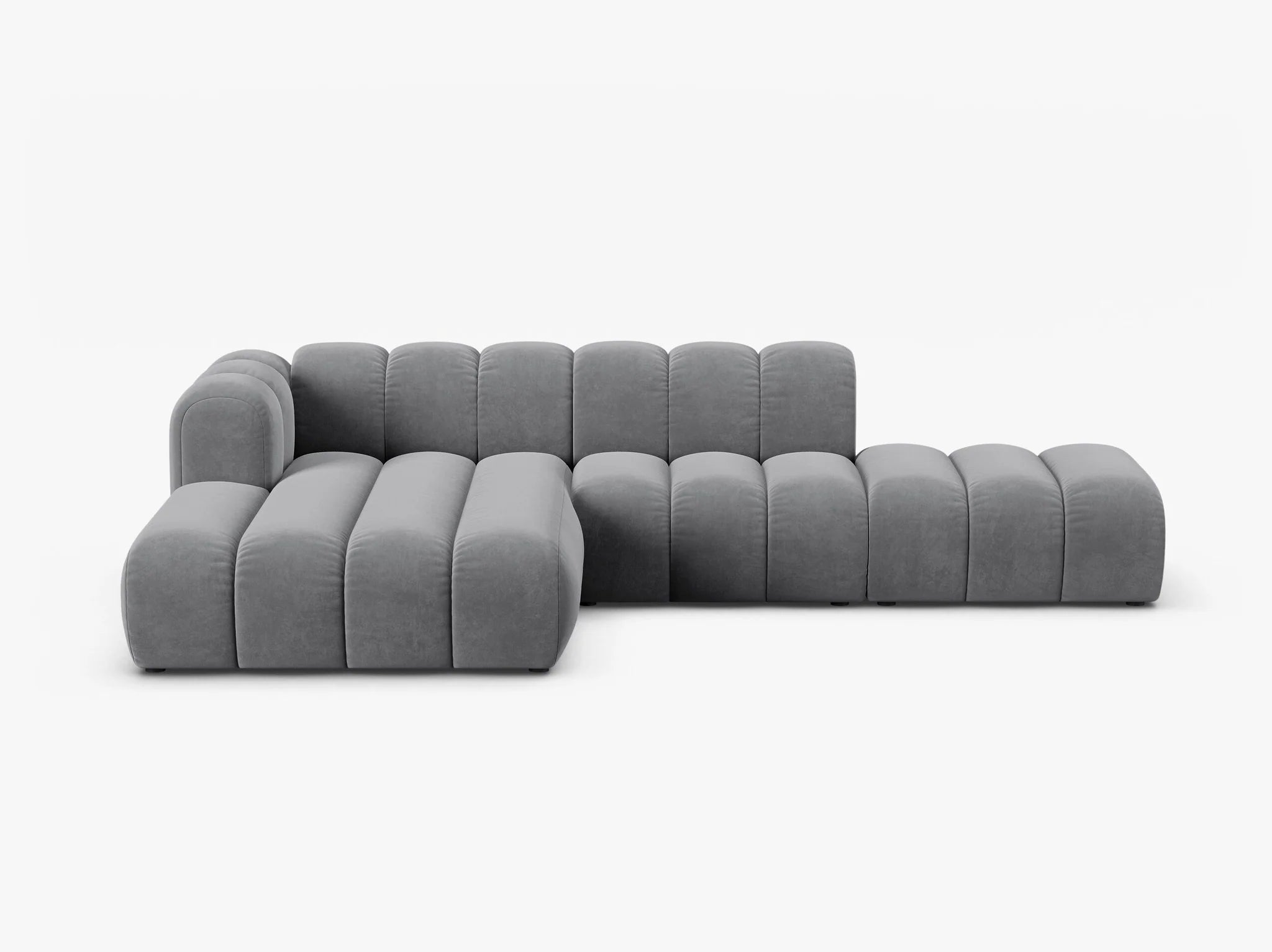 Grandé Ecksofa (links) in Samt, 299 cm Breite - Modulsofa-3