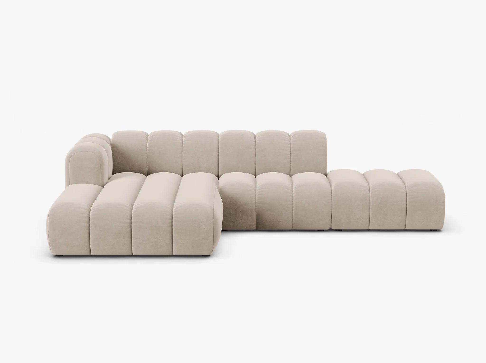 Grandé Ecksofa (links) in Samt, 299 cm Breite - Modulsofa-4