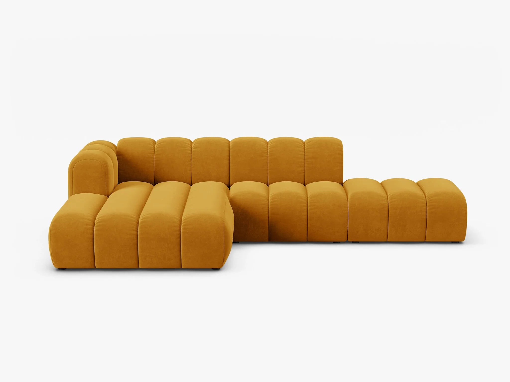 Grandé Ecksofa (links) in Samt, 299 cm Breite - Modulsofa-5
